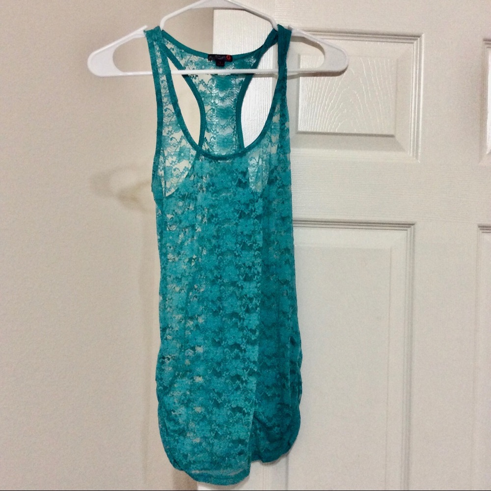 Guess SzSm Green Lace top